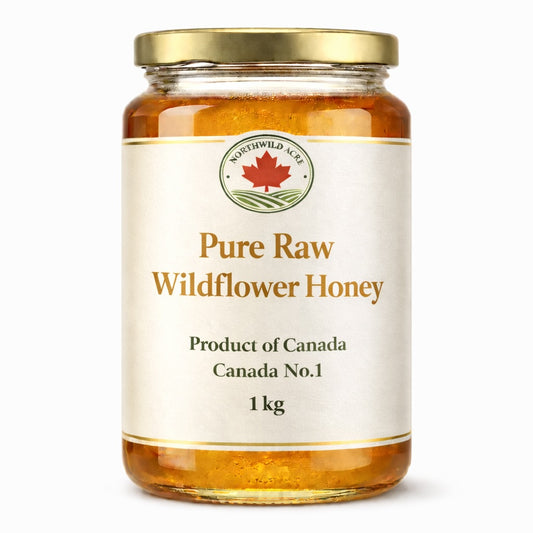 Canadian Raw Honey1kg / Pure Wildflower Honey / Product of Canada